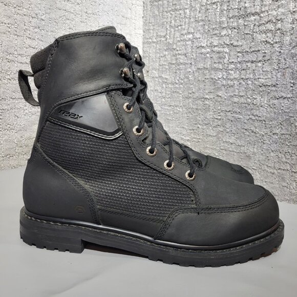 Reax Tasker Men's Size 10.5 US Black Leather Lace up Motorcycle Boots REXB1-BZ - Picture 5 of 10